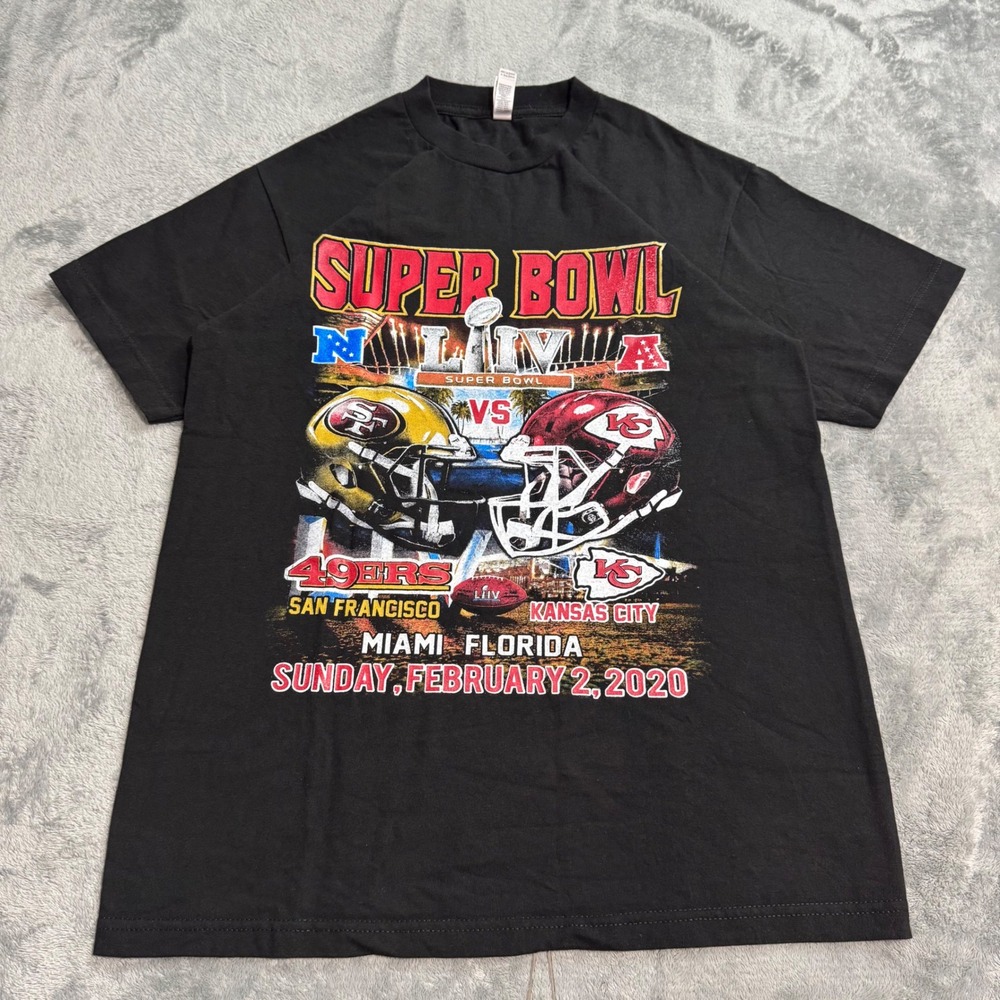 Alstyle Super Bowl LIV 49ers vs Chiefs Miami 2020 Graphic T-Shirt Mens Medium